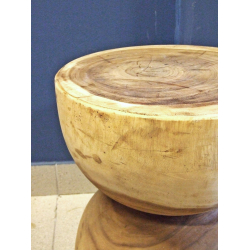 Stolik Stołek Owal okrągły pełne drewno TEAK 45cm